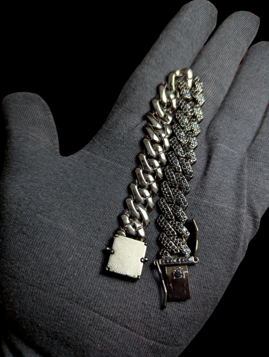 Premium Black Bracelet with Double Lock Unisex