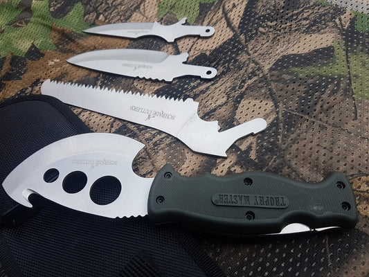 TROPHY MASTER – Multi-Tool Survival Kit | Military-Grade Quality with 4 Replaceable Tools