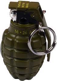 Hand Grenade Lighter, Gas windproof lighters With Keychain KhaanVaade