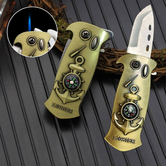 4-in-1 Survival Knife with Lighter – Compact Multi-Function Outdoor Tool