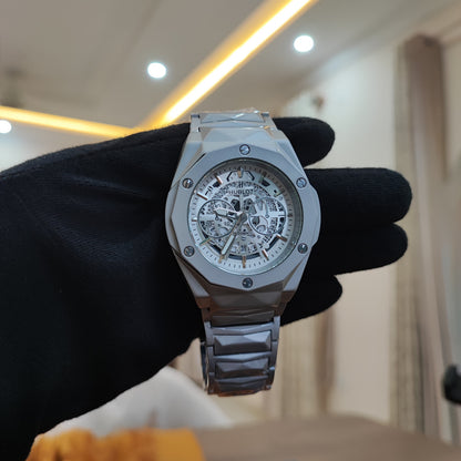 Hublot Premium Skeleton Watch - Luxury Diamond Cut Chain Khaanvaade
