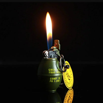 Hand Grenade  Lighter, Gas windproof lighters With Keychain