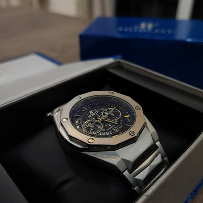 Hublot Premium Skeleton Watch - Luxury Diamond Cut Chain Khaanvaade