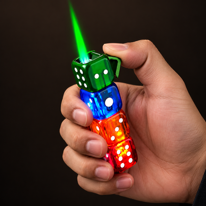 Colorfull Dice Jet Flame Lighter Metallic Fire