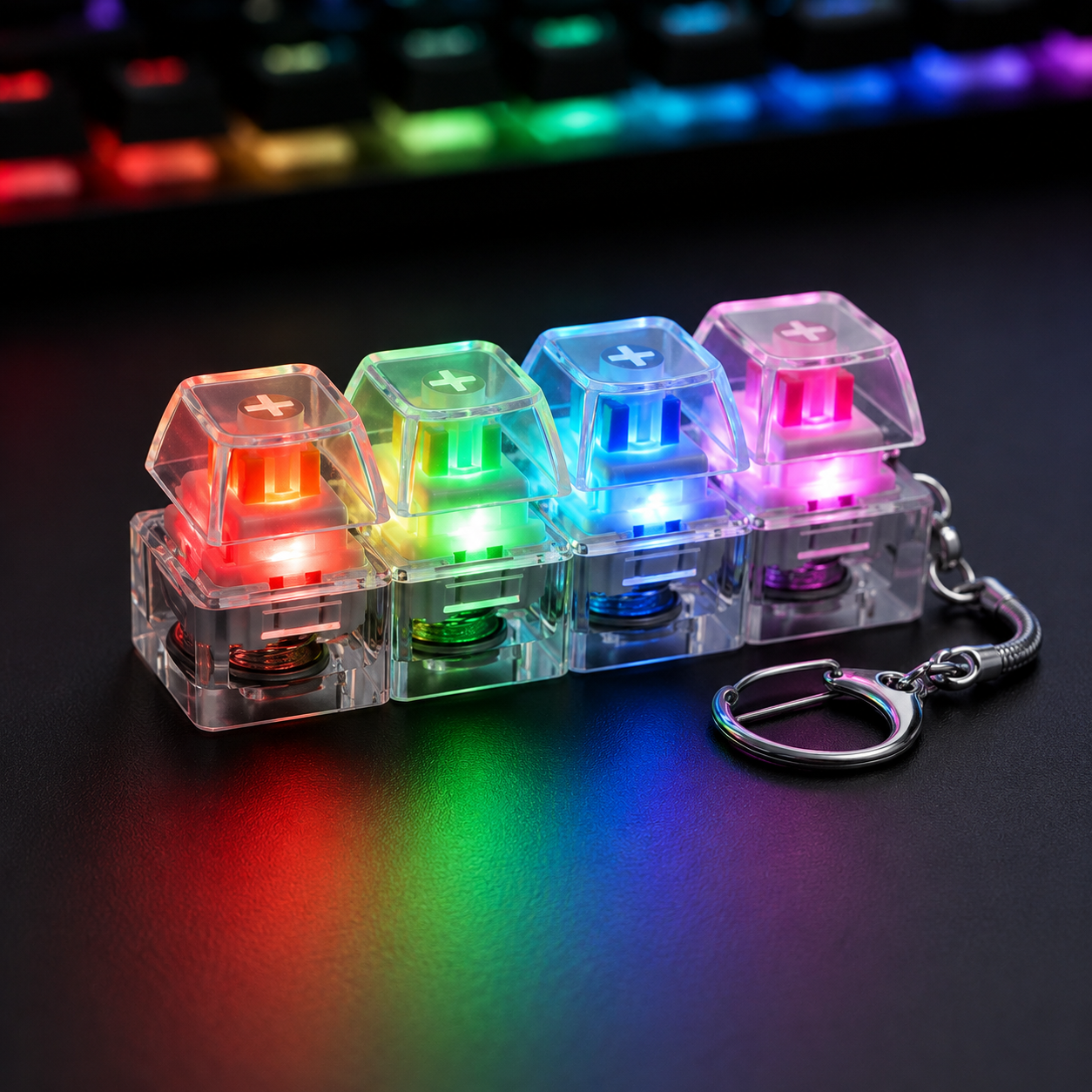 Keyboard Fidget Stress Relief Keychain for Kids & Adults (Random Colors | KC) Toynix