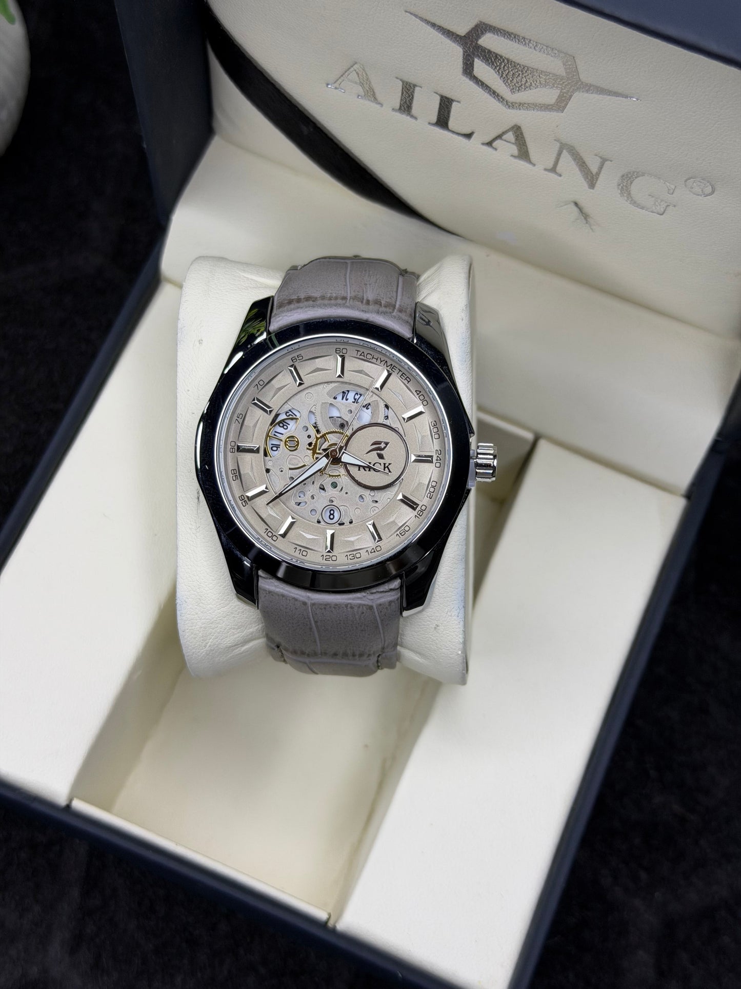 Rick Stainless Steel Dial Leather Straps Men,s Watch Wrist & Style
