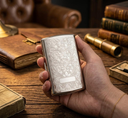 Silver Starlight Cigarette Case Stainless Steel