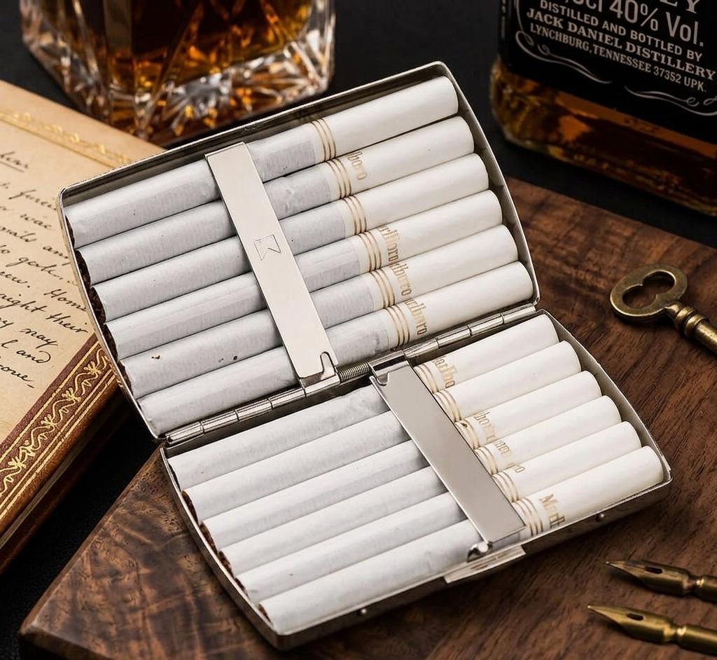 Silver Starlight Cigarette Case Stainless Steel KhaanVaade