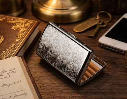 Silver Starlight Cigarette Case Stainless Steel KhaanVaade