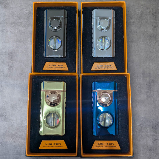 Dual Flame Blue Light Lighters