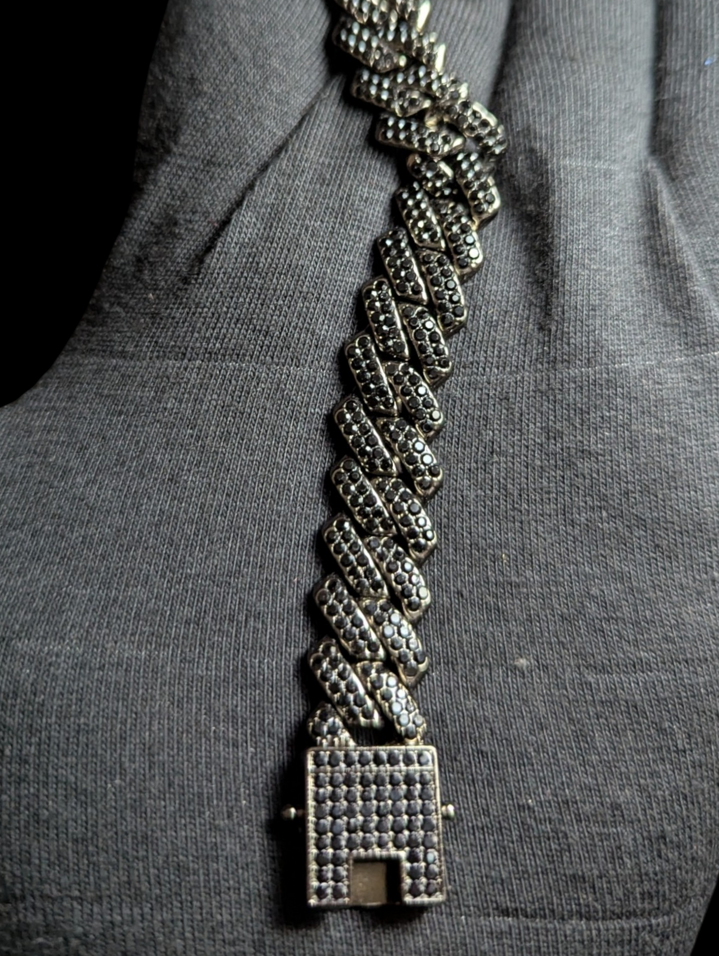 Premium Black Bracelet with Double Lock Unisex