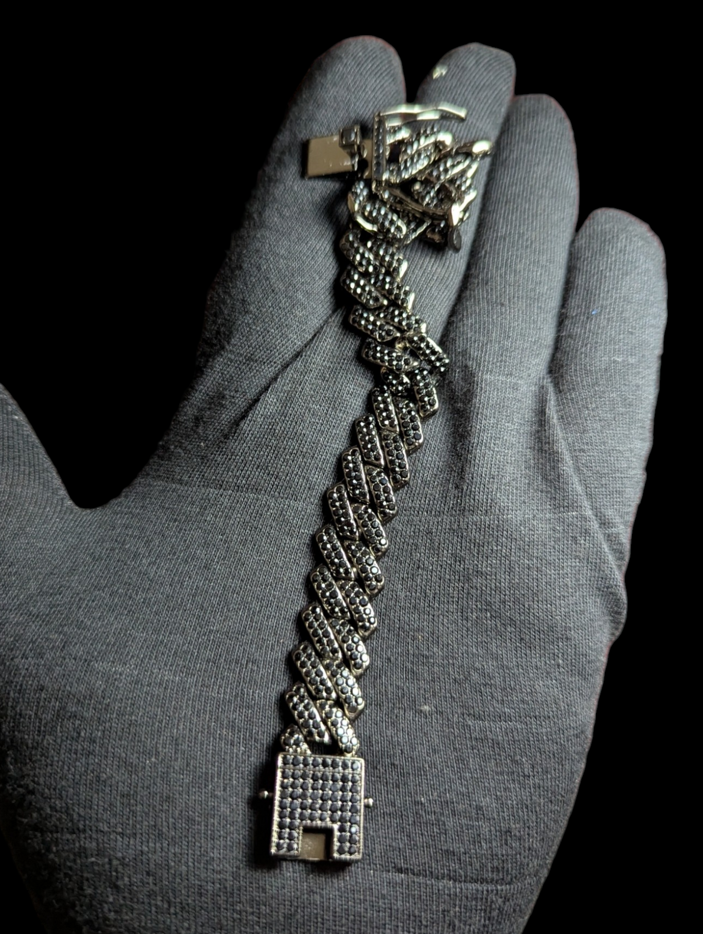 Premium Black Bracelet with Double Lock Unisex