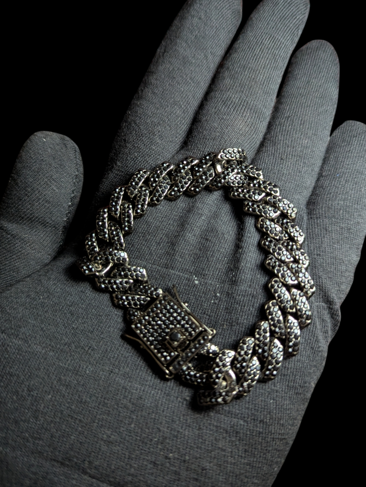 Premium Black Bracelet with Double Lock Unisex