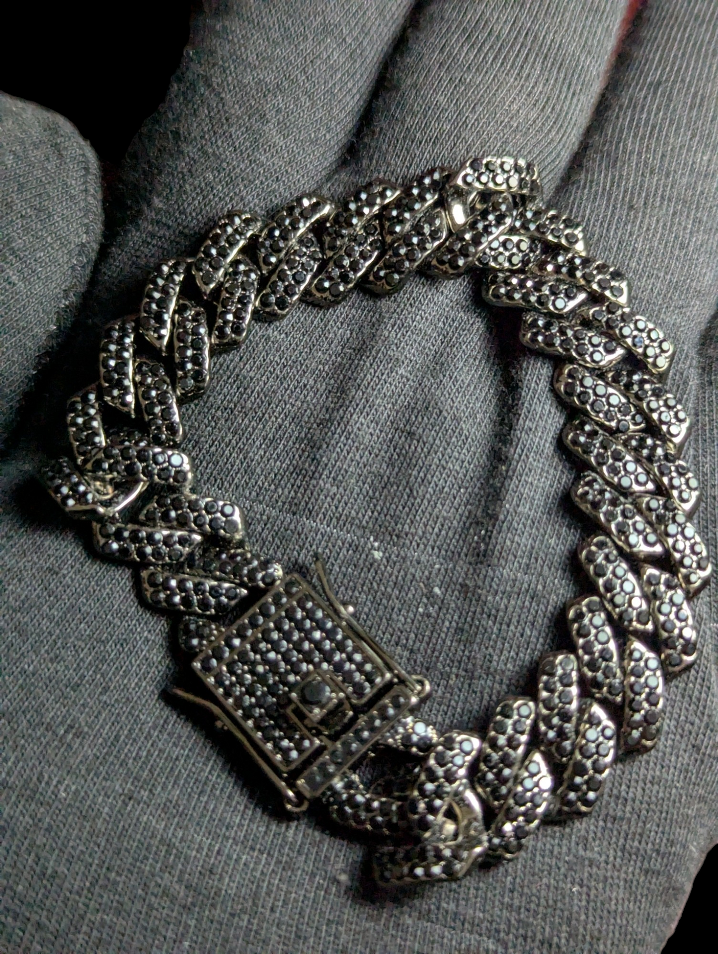 Premium Black Bracelet with Double Lock Unisex