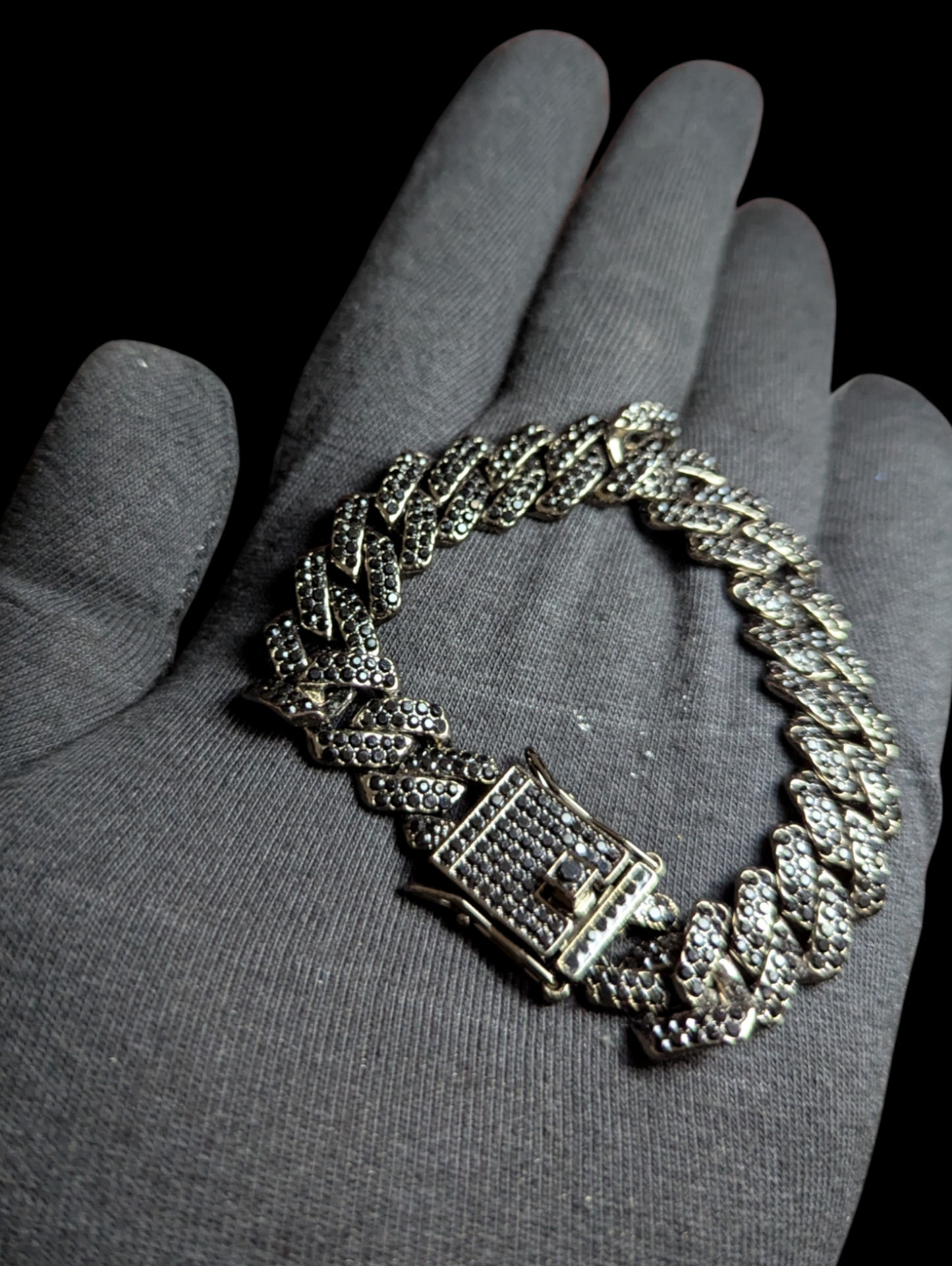 Premium Black Bracelet with Double Lock Unisex