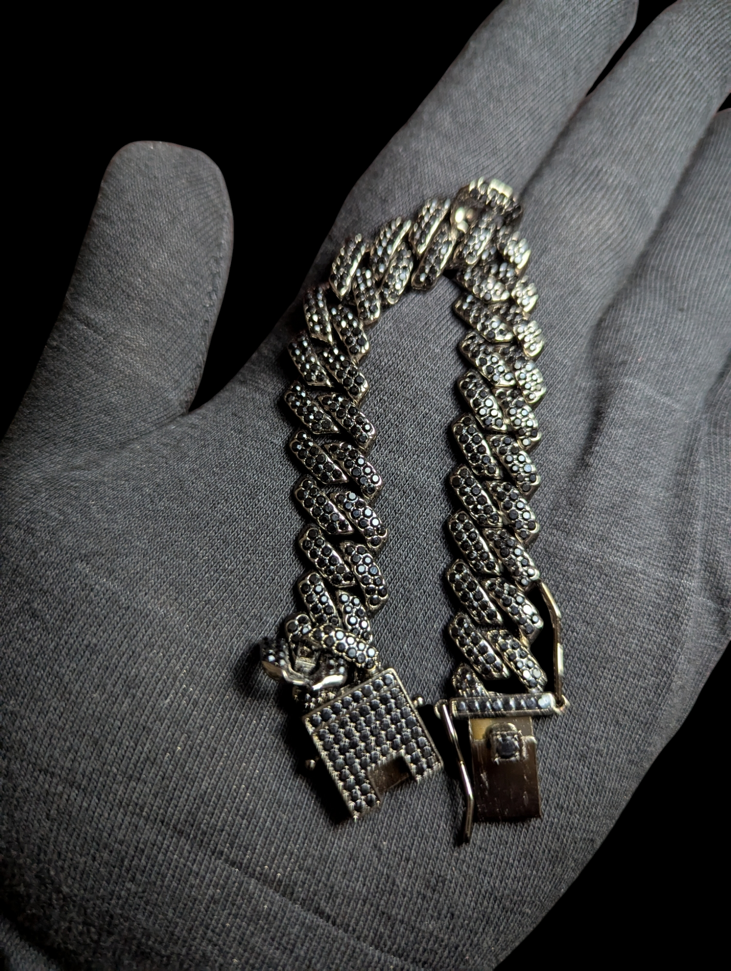 Premium Black Bracelet with Double Lock Unisex