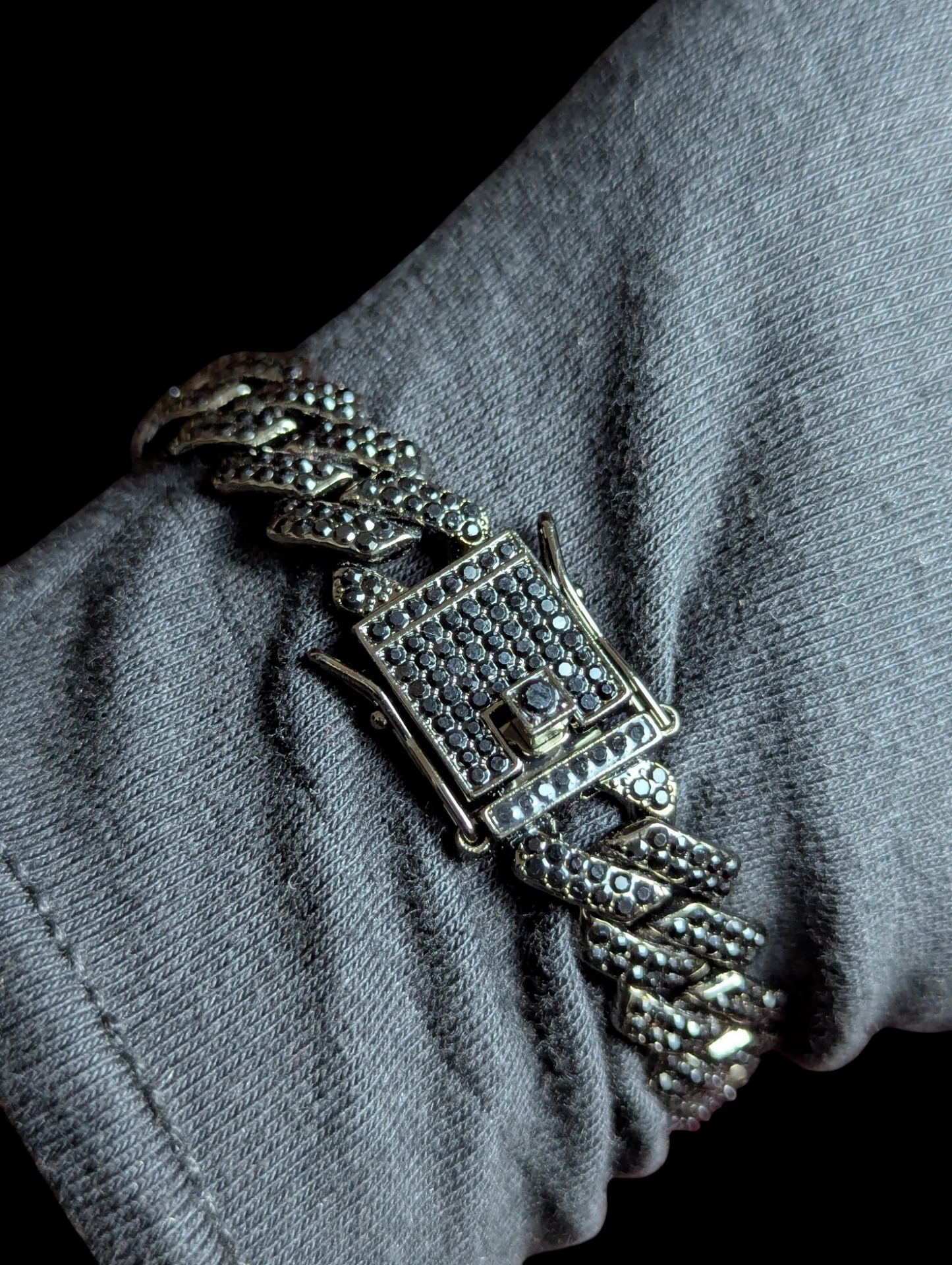 Premium Black Bracelet with Double Lock Unisex