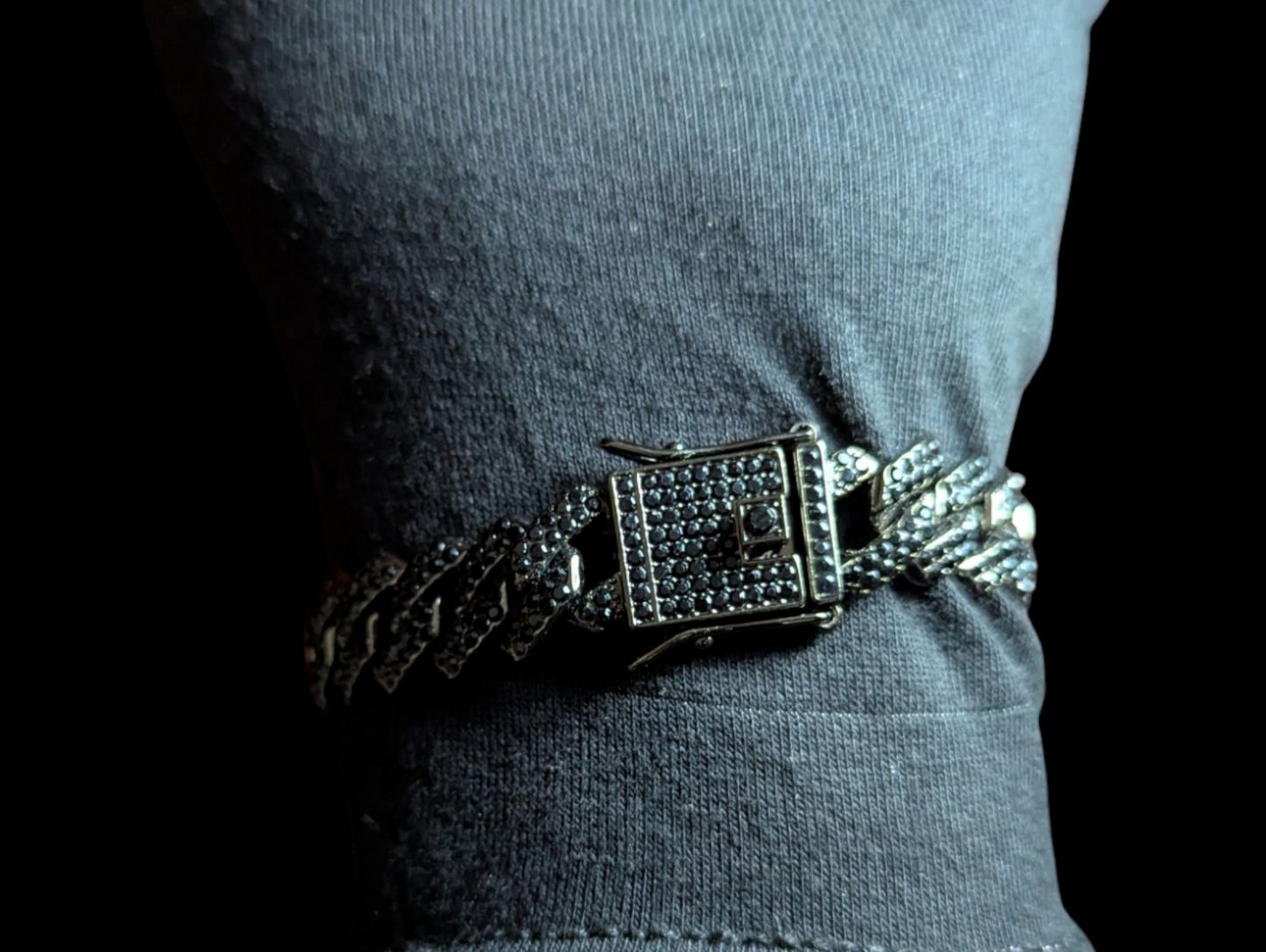 Premium Black Bracelet with Double Lock Unisex