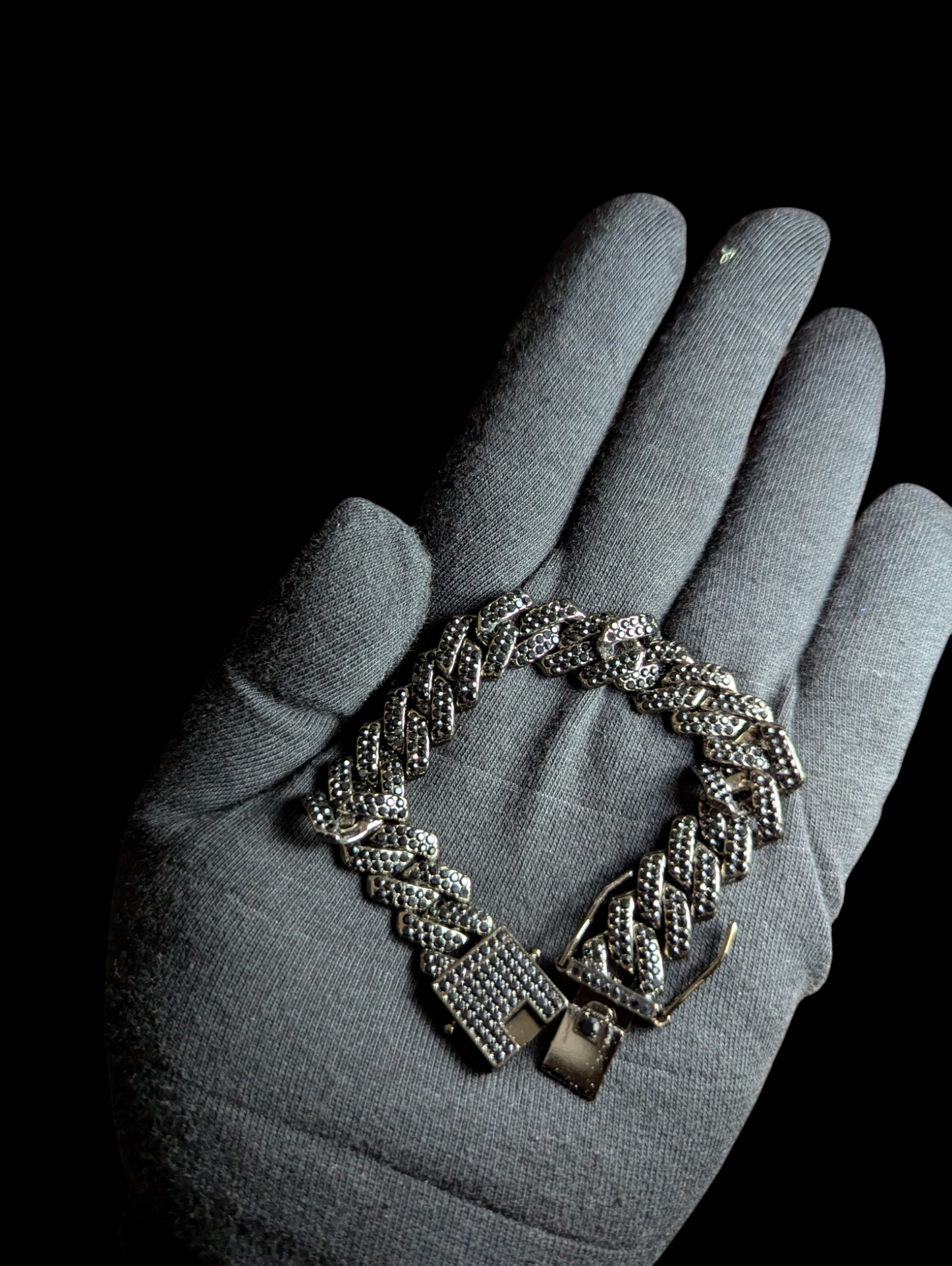 Premium Black Bracelet with Double Lock Unisex