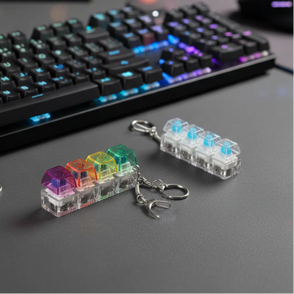 Keyboard Fidget Stress Relief Keychain for Kids & Adults (Random Colors | KC) Toynix