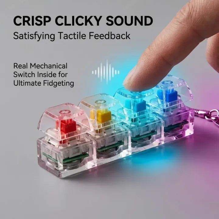 Keyboard Fidget Stress Relief Keychain for Kids & Adults (Random Colors | KC) Toynix