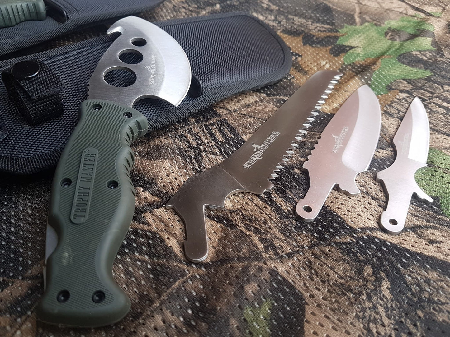 TROPHY MASTER – Multi-Tool Survival Kit | Military-Grade Quality with 4 Replaceable Tools