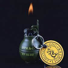 Hand Grenade  Lighter, Gas windproof lighters With Keychain