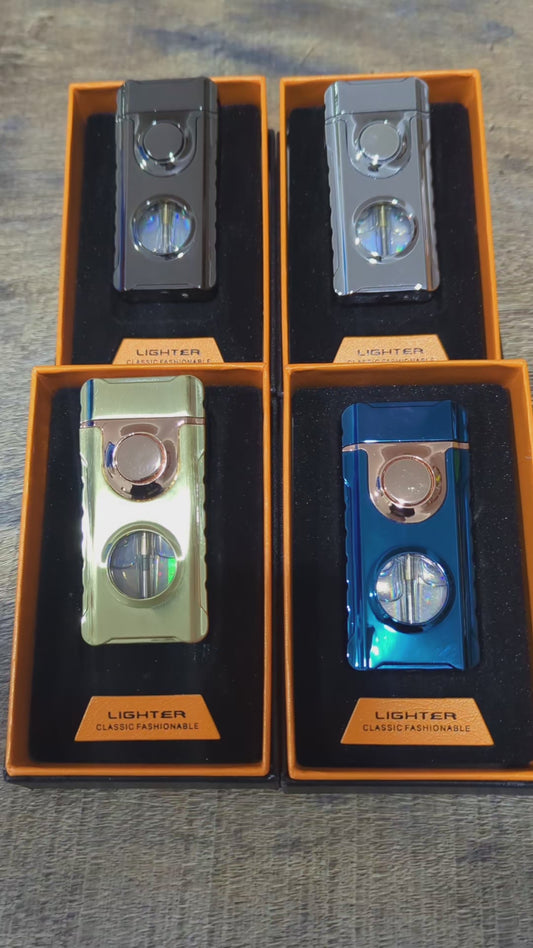 Dual Flame Blue Light Lighters