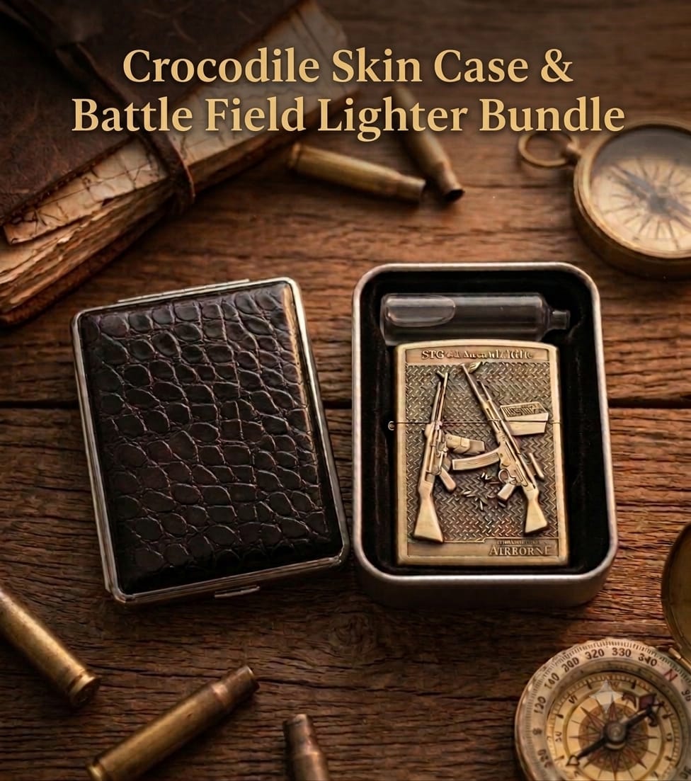 Crocodile Skin Case & Battlefield Lighter Bundle Khaanvaade