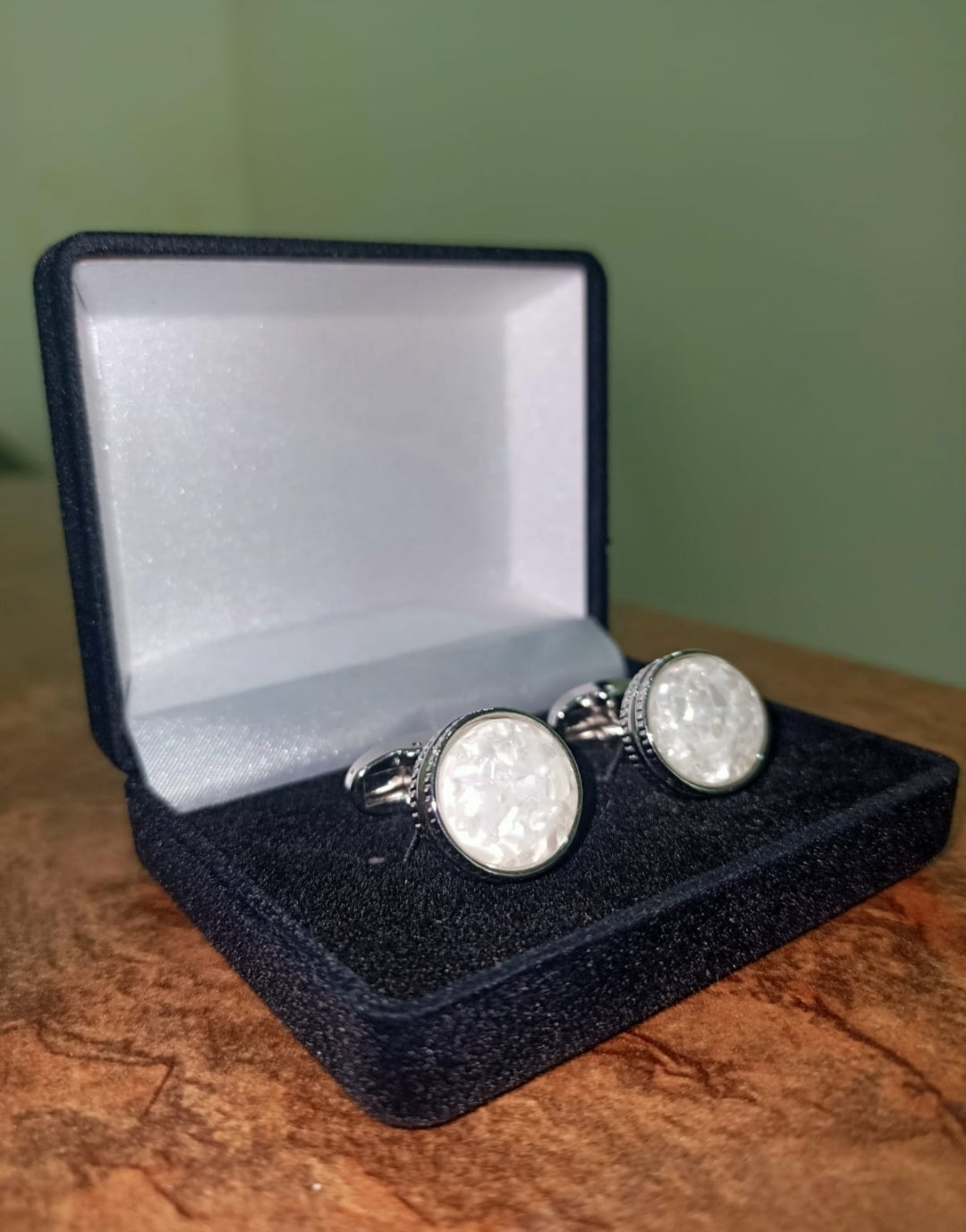 White Crystal Cufflinks