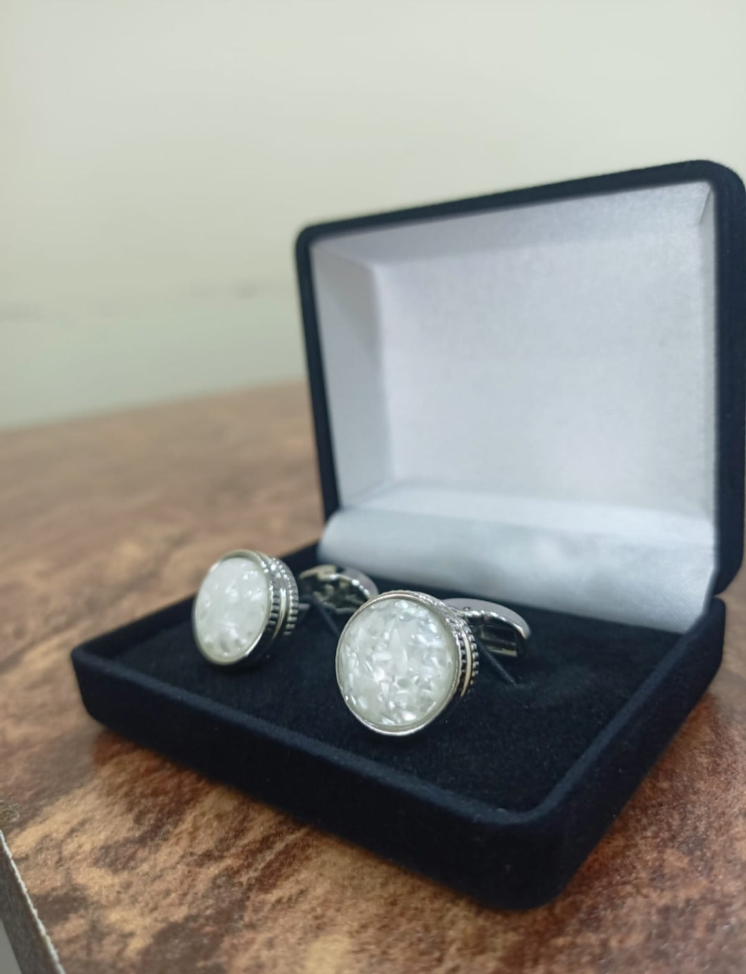 White Crystal Cufflinks