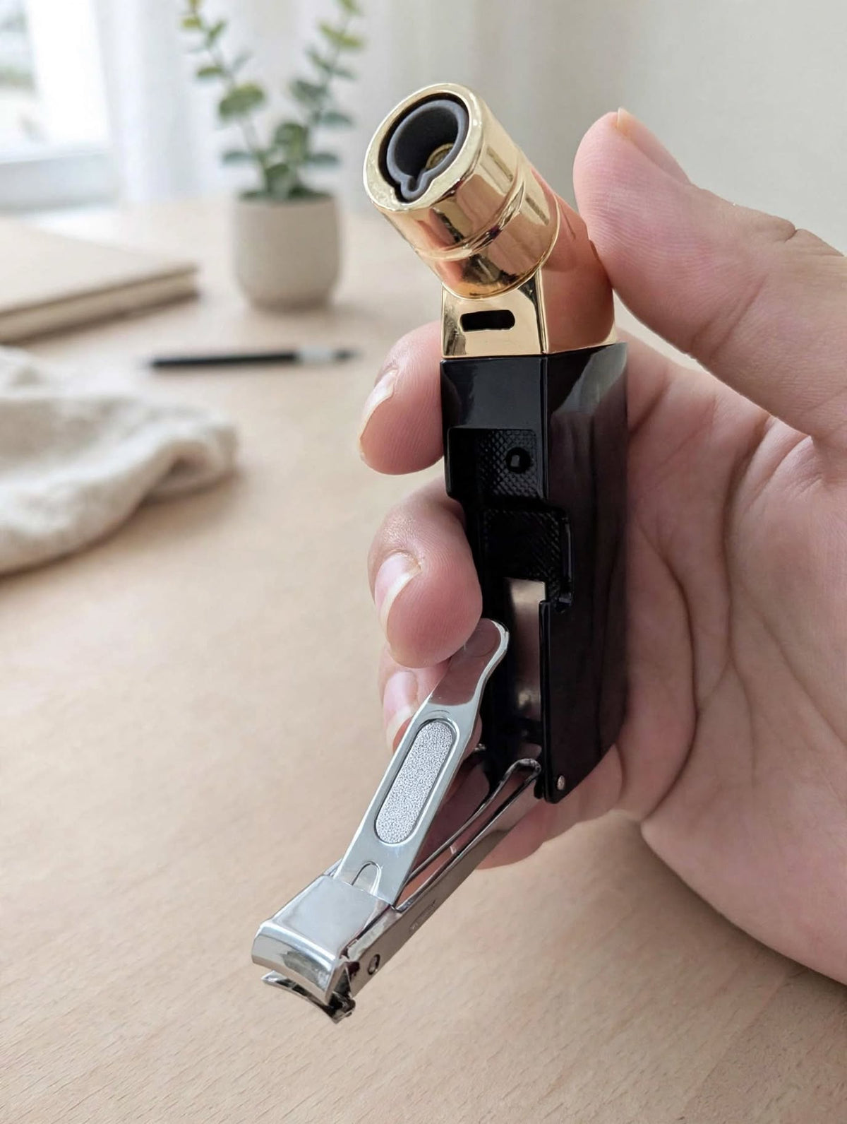 Jet Flame Lighter with Nail cutter