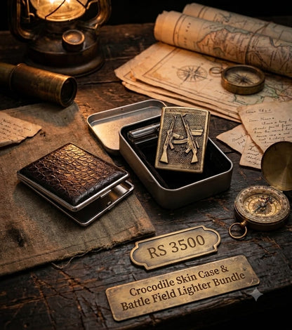 Crocodile Skin Case & Battlefield Lighter Bundle Khaanvaade