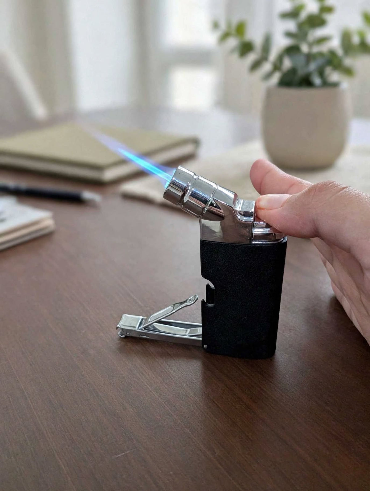 Jet Flame Lighter with Nail cutter